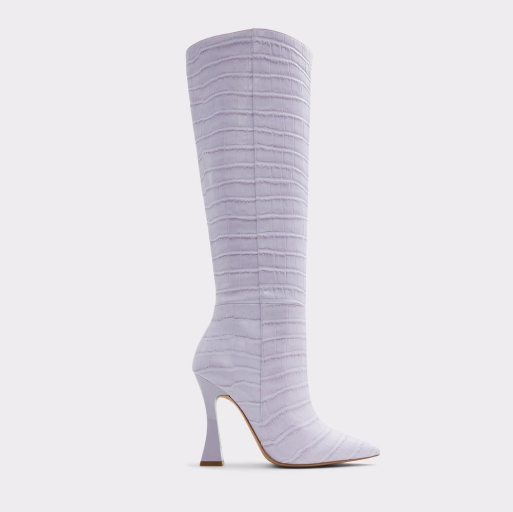 Aldo Womens Shoe Size 5 & 6   Purple Stilleto Boots Pointed Toe Leather Boots